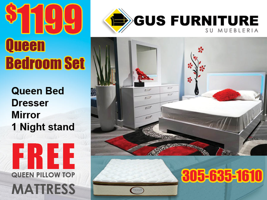Queen Bedroom Set w/FREE Pillow Top Mattress Included