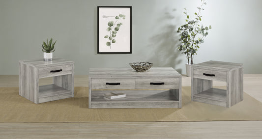 Felix 3-piece Coffee and End Table Set Grey Driftwood