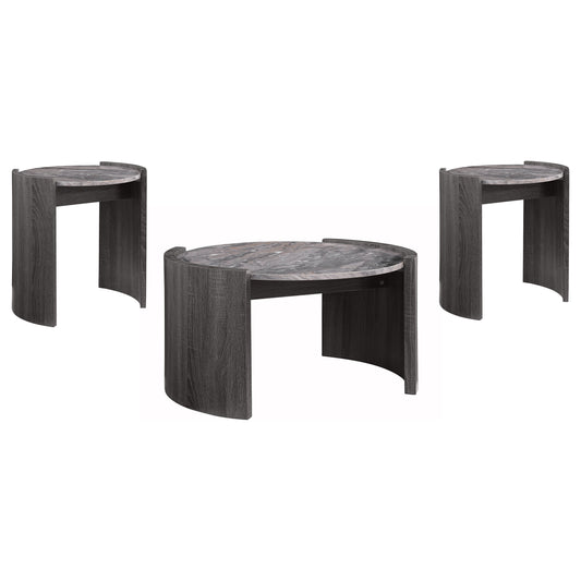 Gladstone 3-piece Coffee and End Table Set Distressed Grey