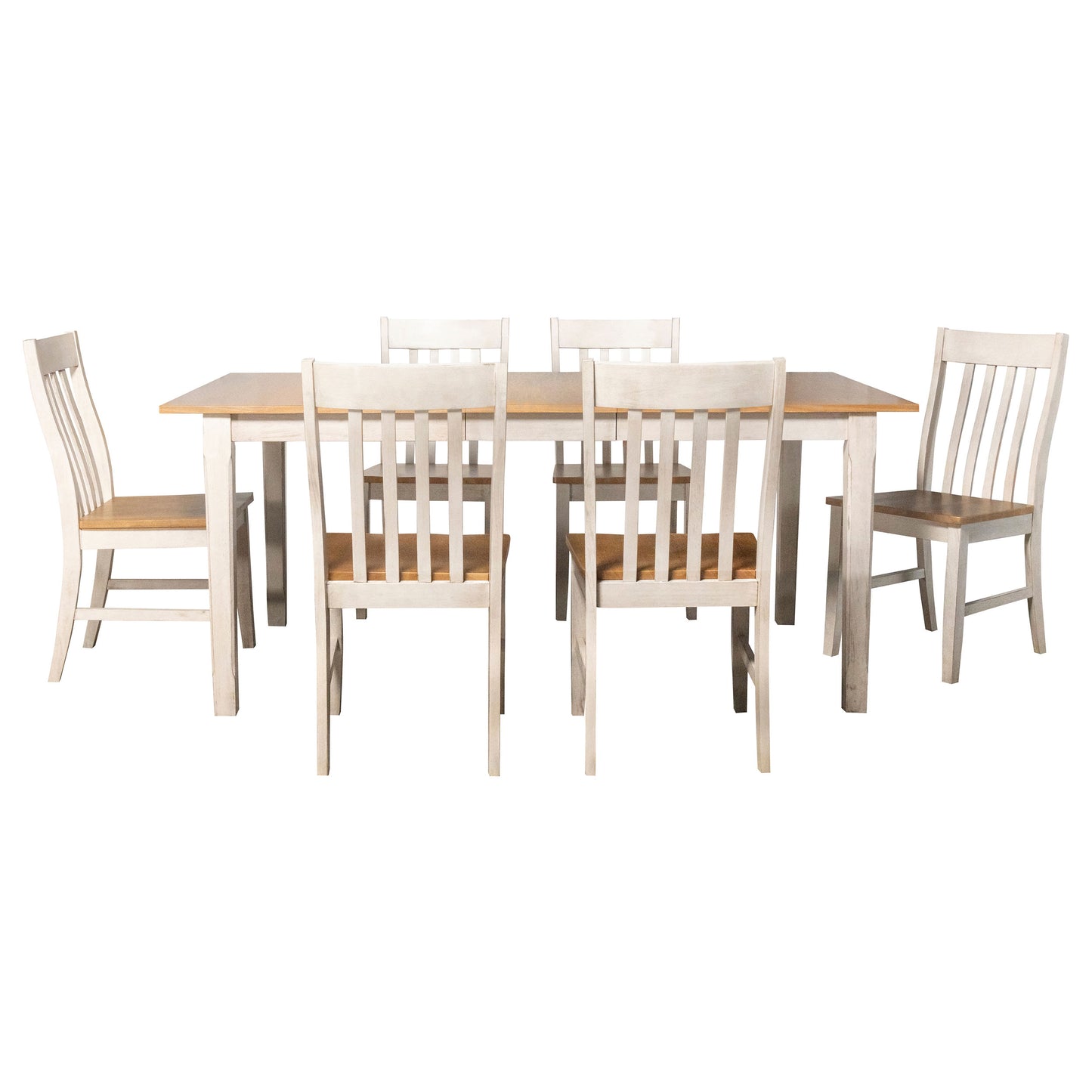 Kirby 7-piece Dining Set Natural and Rustic Off White