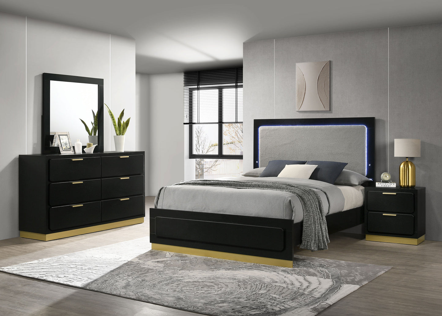 Caraway 4-piece Queen Bedroom Set Black
