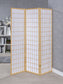 Carrie 3-panel Folding Screen Natural and White