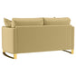 Corliss Upholstered Curved Track Arm Loveseat Camel