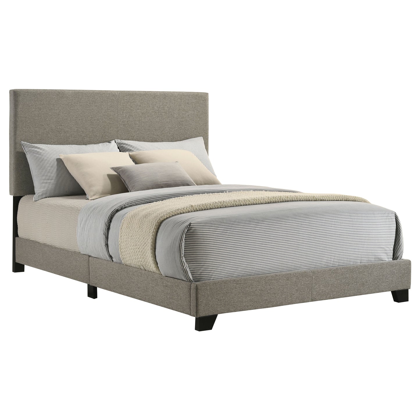 Dorian Fabric Upholstered Full Panel Bed Taupe