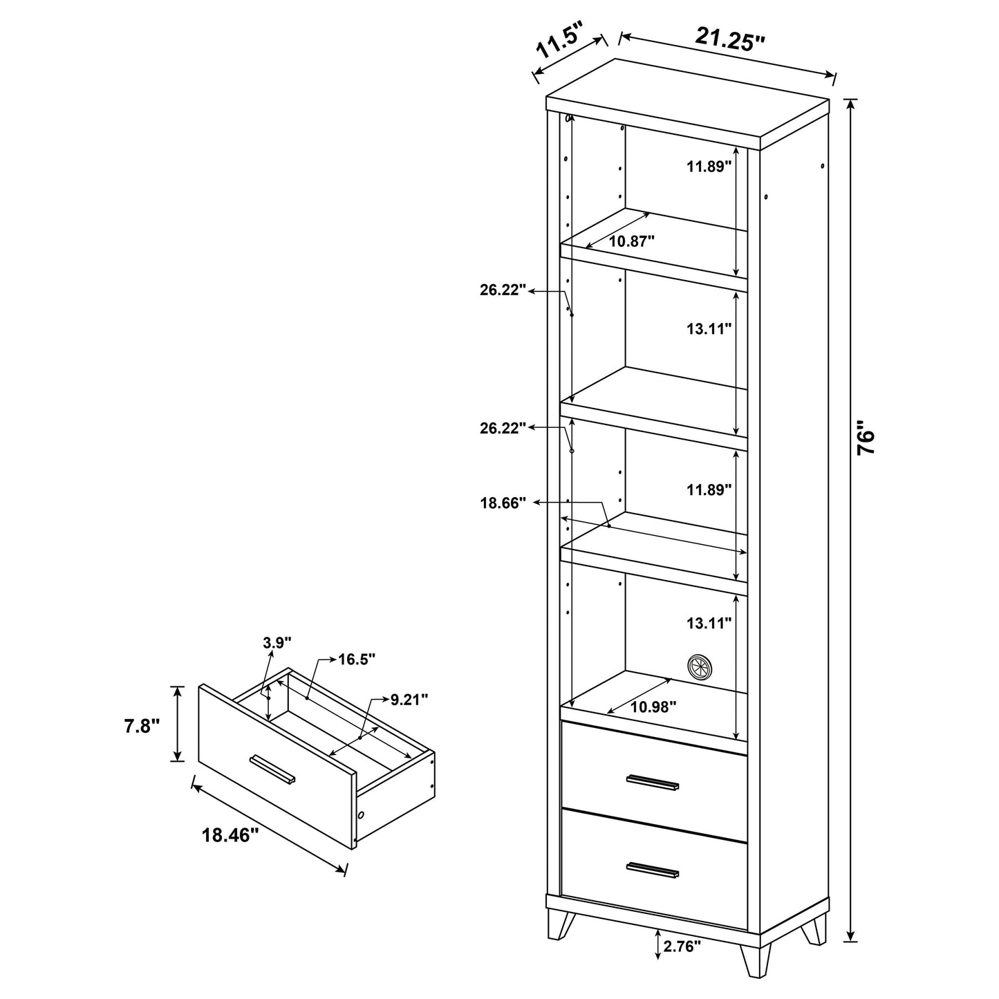 Lewes 4-piece 60-inch TV Entertainment Center Cappuccino