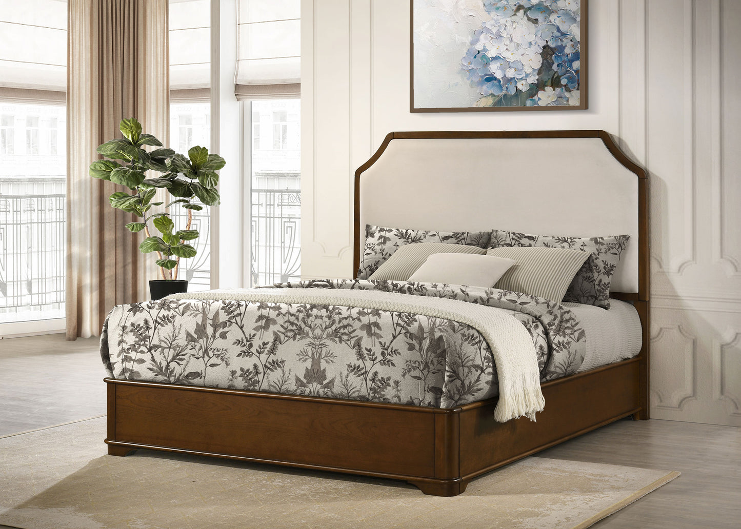 Garland 58-inch Queen Panel Bed Cream and Brown Cherry