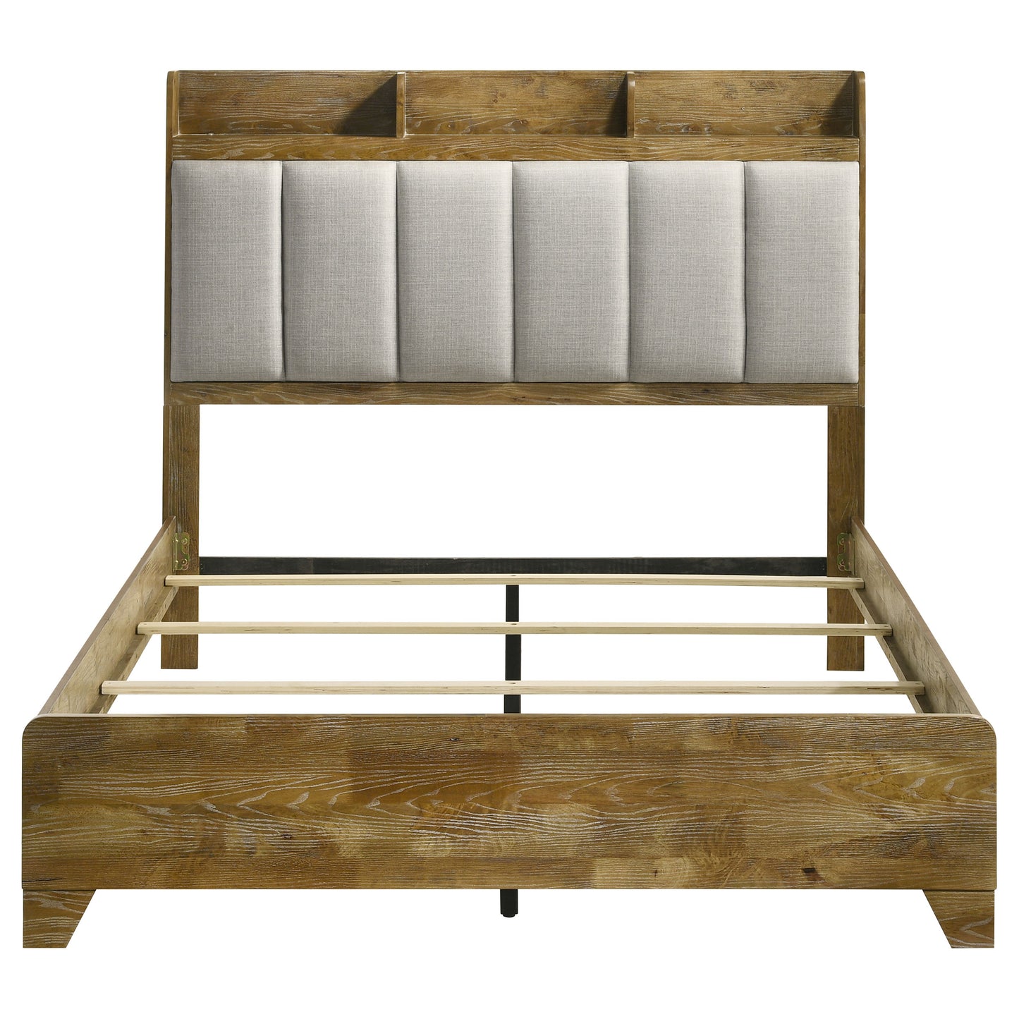 Henderson 57-inch Eastern King Bookcase Panel Bed Medium Oak