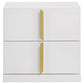 Ines 2-drawer Nightstand Bedside Table White High Gloss
