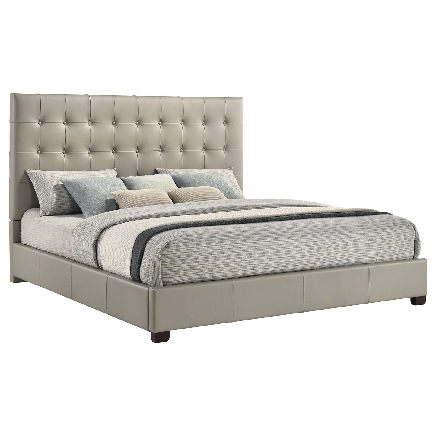 Medley Genuine Leather Eastern King Platform Bed Tan