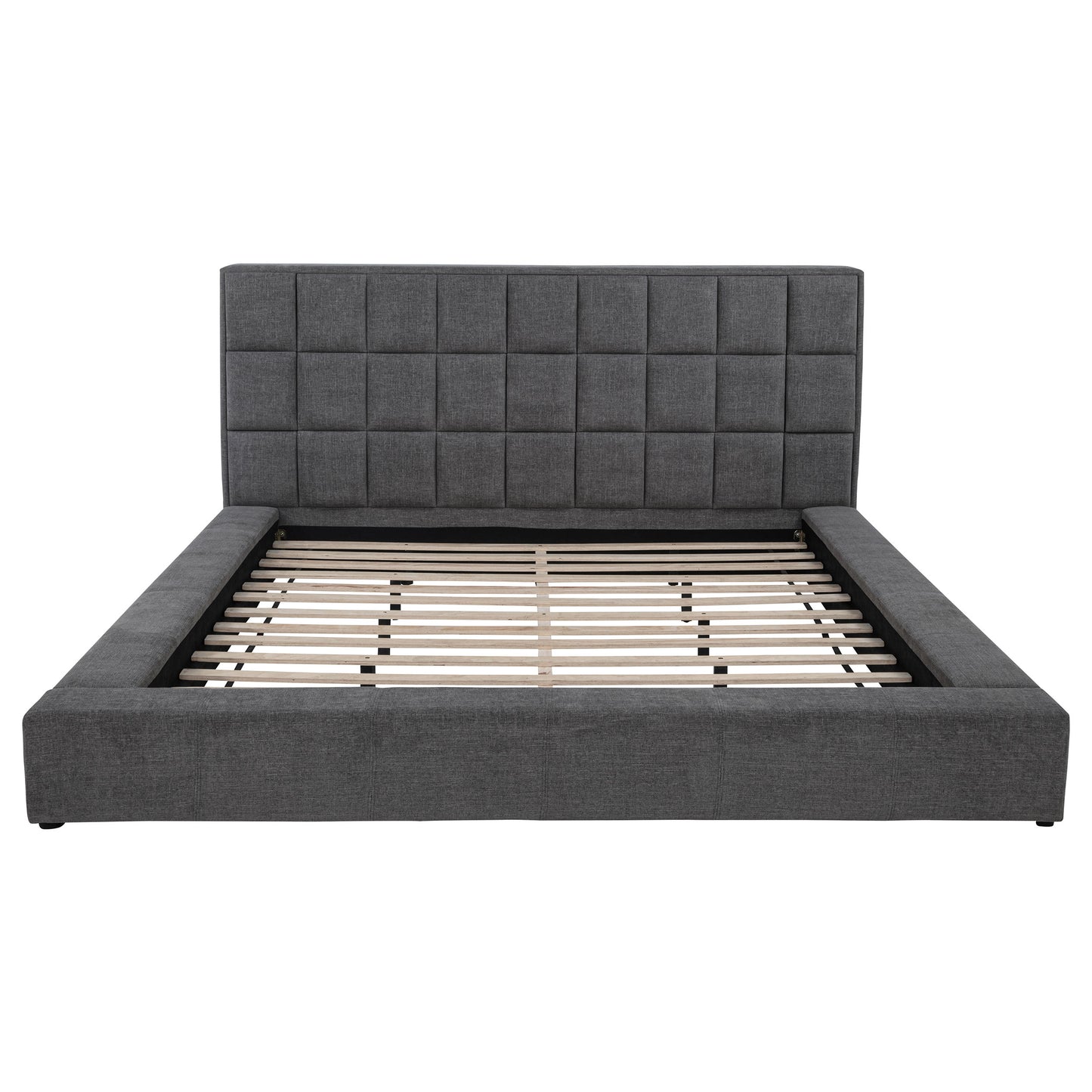 Dreux Upholstered Queen Panel Platform Bed Grey