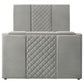 Tara 61-inch Upholstered Queen Panel TV Bed Grey
