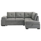 Roanne Fabric Upholstered Sleeper Sectional Sofa Grey