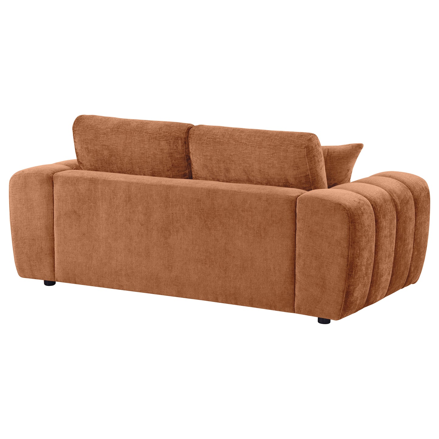 Burnett Chenille Upholstered Wide Arm Loveseat Burnt Orange