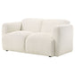 Dorset Fabric Upholstered Round Track Arm Loveseat White