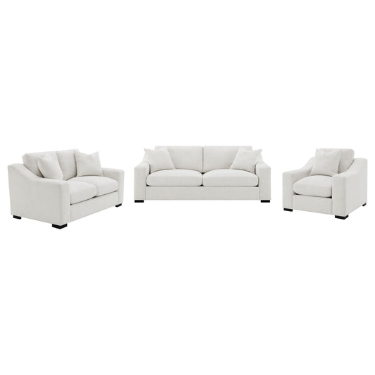 Ashlyn 3-piece Upholstered Track Arm Sofa Set Sand