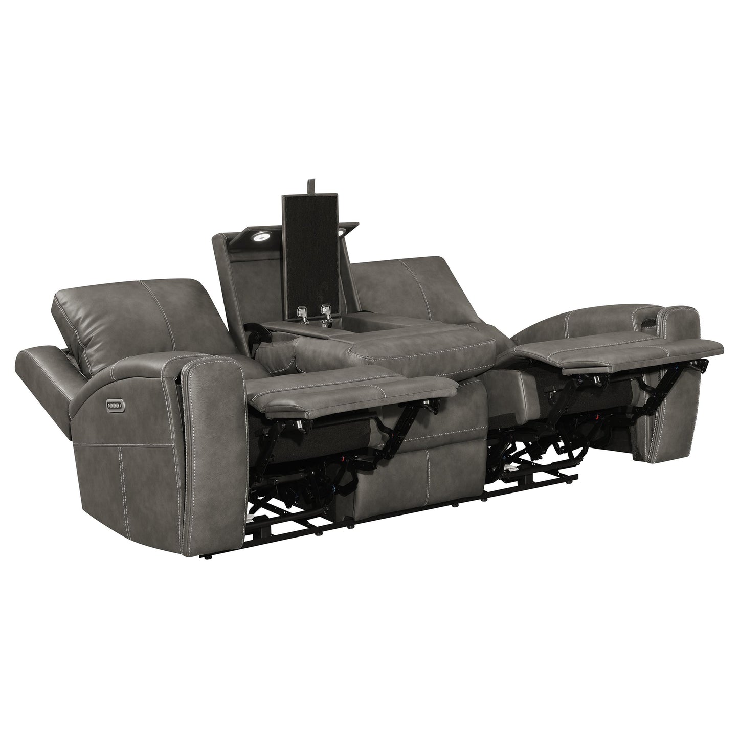 Brickston Triple Power Reclining Sofa Charcoal