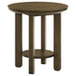 Ottowa 22-Inch Round Wood Side End Table with Shelf Brown