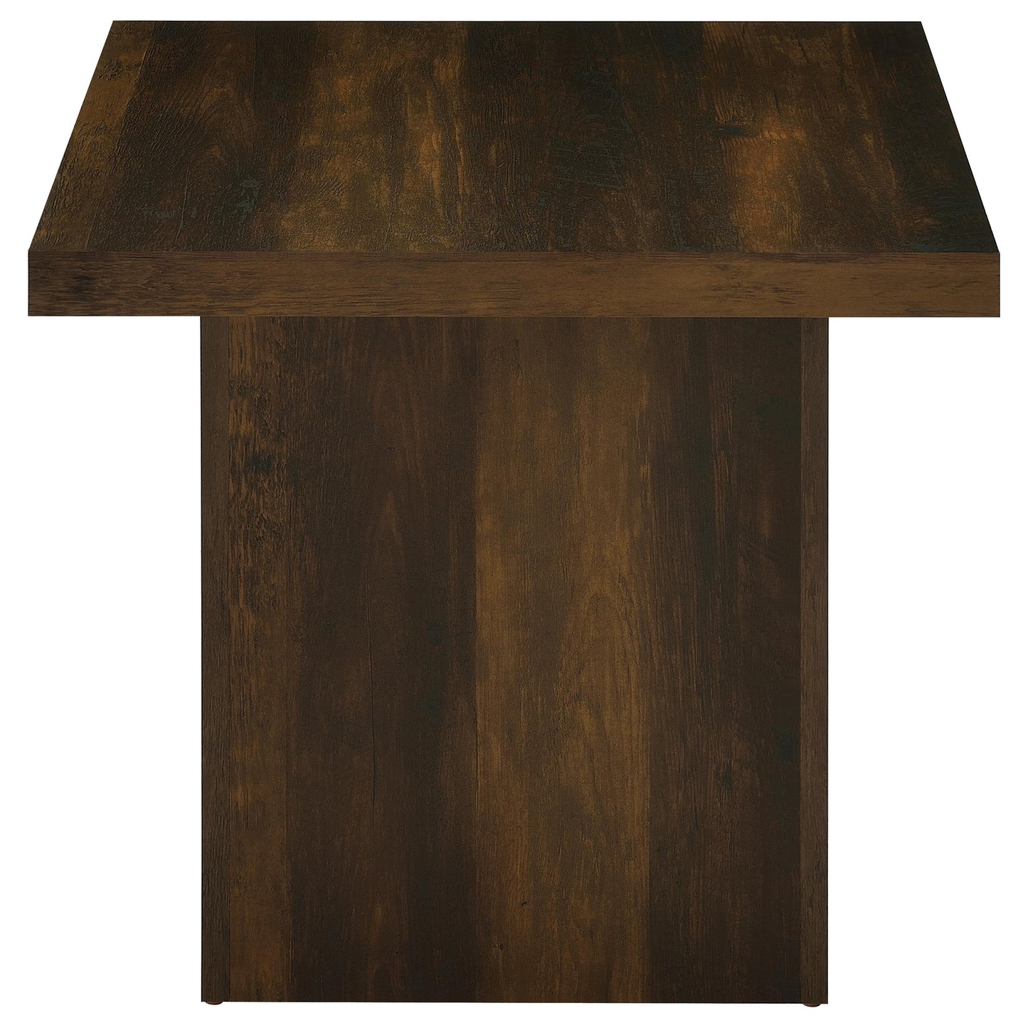Devar Square Engineered Wood Side End Table Dark Pine