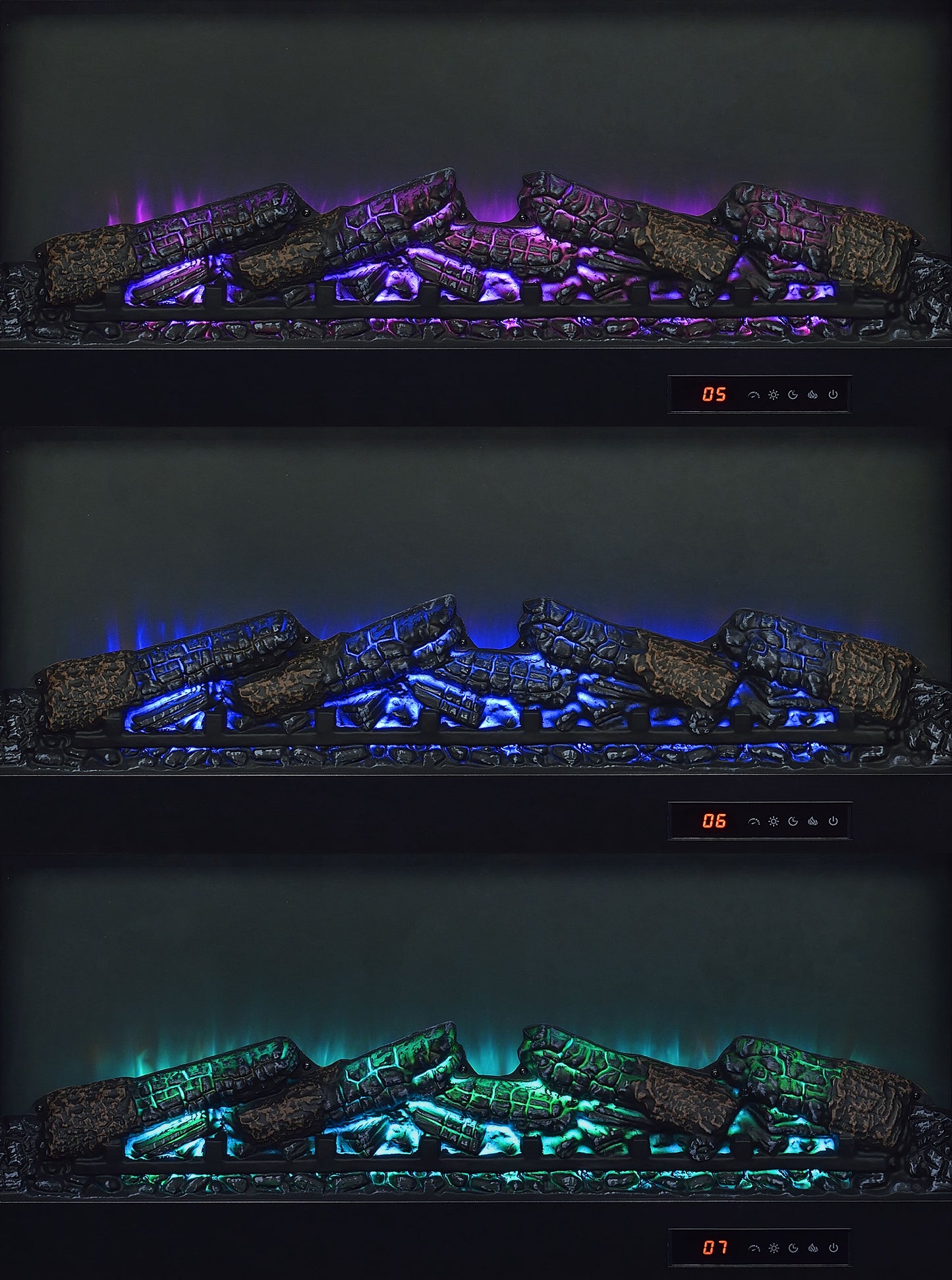 Enfield 71-inch TV Stand Fireplace Media Console Dark Pine