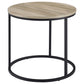 Lainey Round Occasional Side End Table Distressed Pine