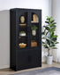 Riva 4-door Tall Accent Display Cabinet LED Lighting Black