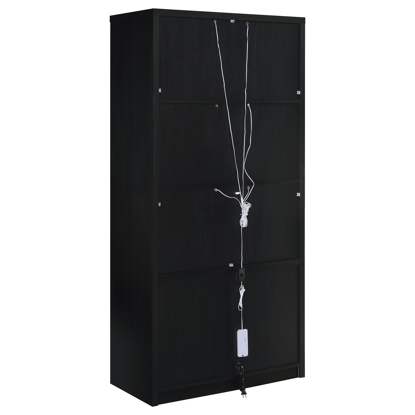 Riva 4-door Tall Accent Display Cabinet LED Lighting Black