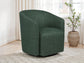 Mossbrook Fabric Upholstered Swivel Accent Chair Green