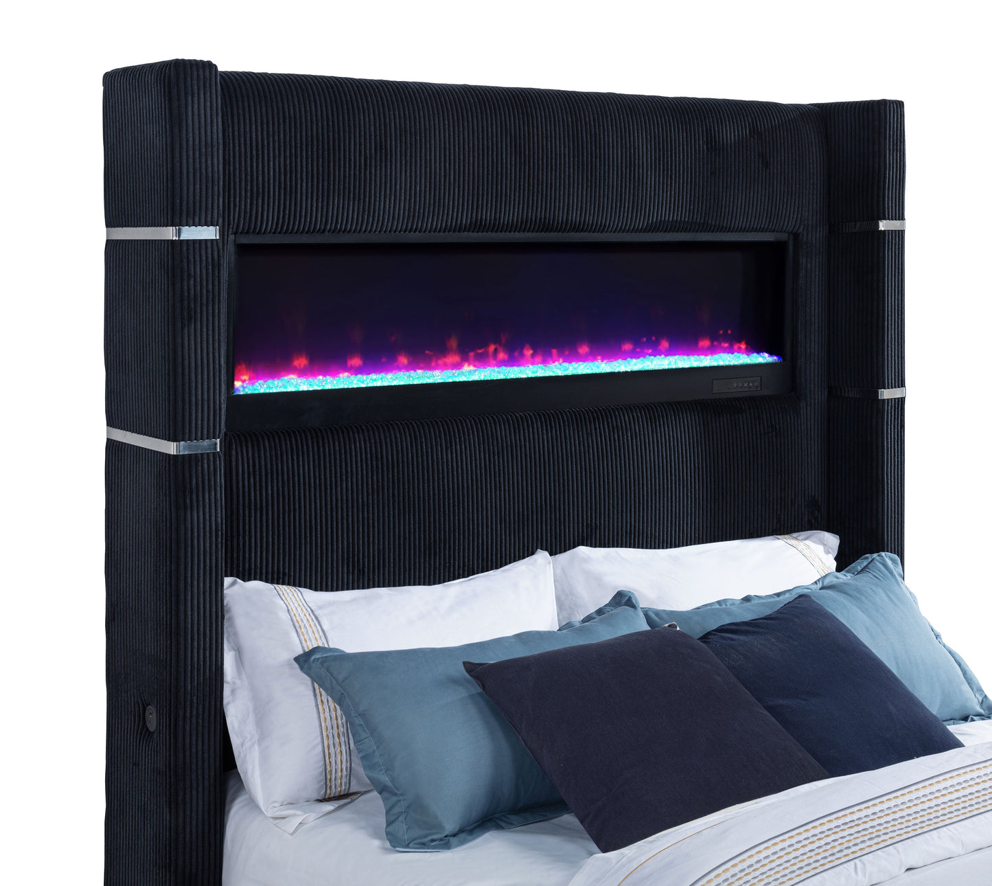 Tisdall California King Flame Visualizer TV Bed Black