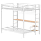 Campus Metal Full Over Twin Workstation Bunk Bed Matte White