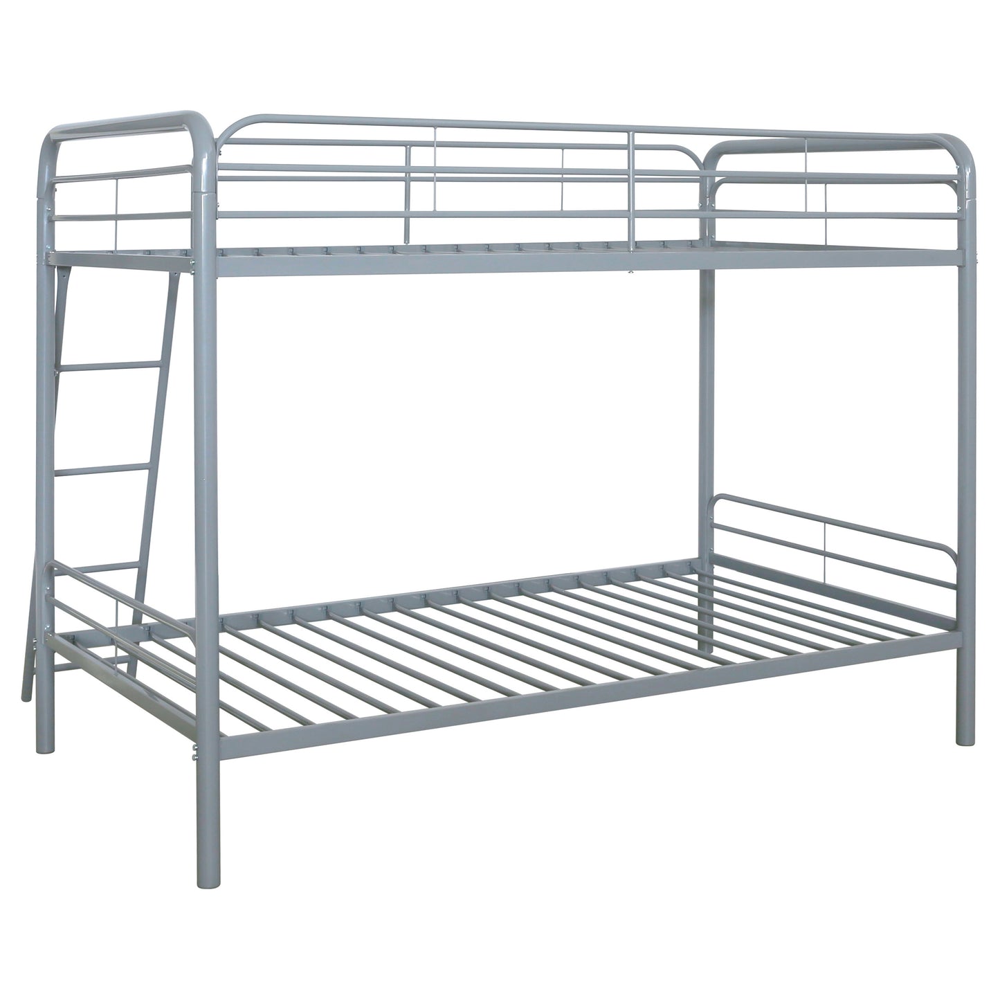 Carson Metal Twin Over Twin Bunk Bed Glossy Silver