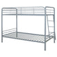 Carson Metal Twin Over Twin Bunk Bed Glossy Silver