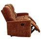 Navarro Chenille Upholstered Reclining Sofa Burnt Orange