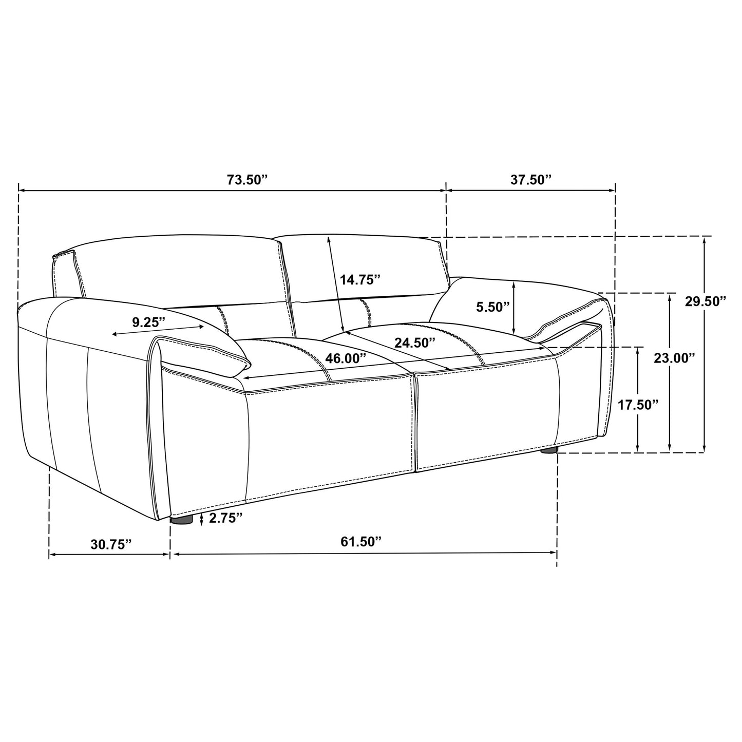 Buxton Top Grain Leather Upholstered Loveseat Orange
