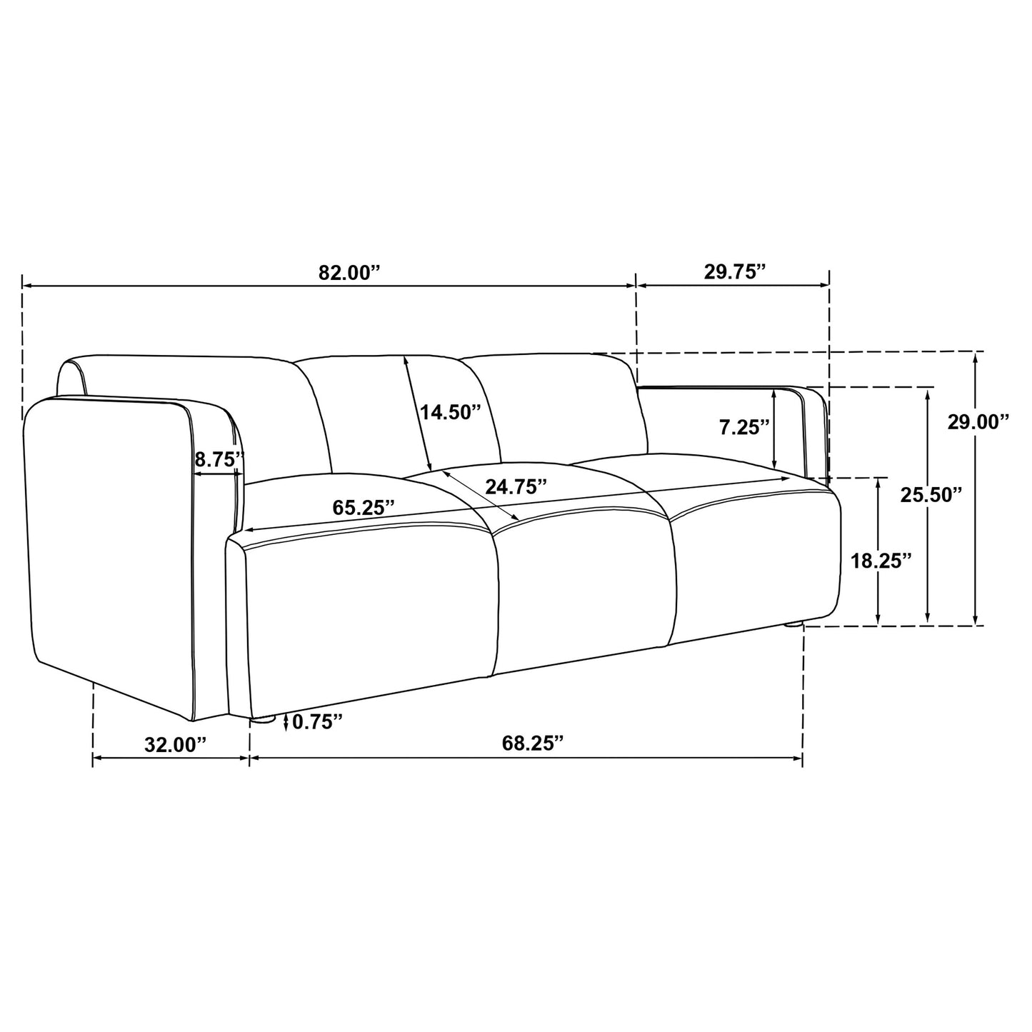 Dorset 2-piece Upholstered Round Track Arm Sofa Set White