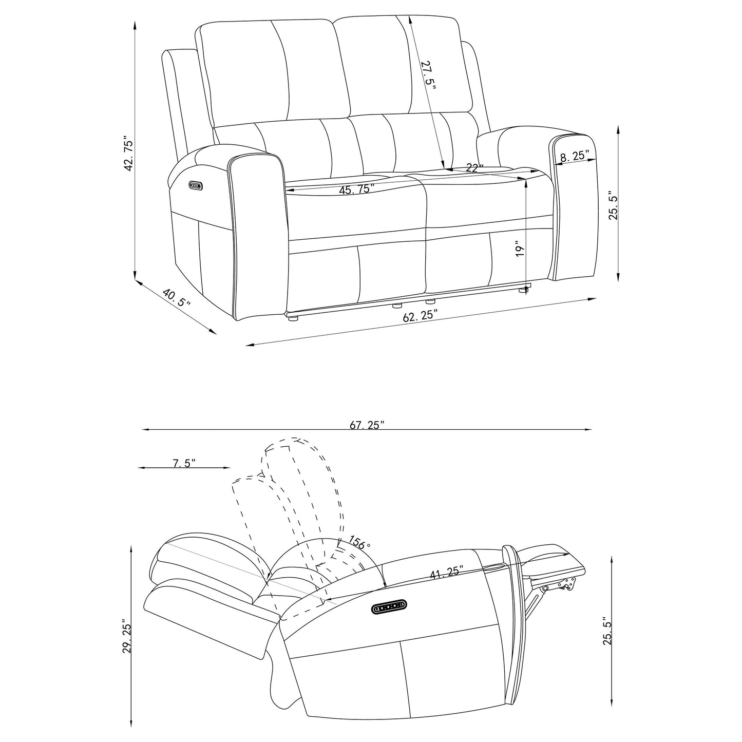 Brickston 3-piece Triple Power Reclining Sofa Set Grey
