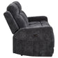 Kennett Chenille Upholstered Power Reclining Sofa Dark Grey