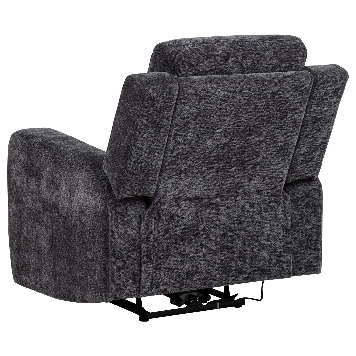 Kennett Chenille Upholstered Power Recliner Chair Dark Grey