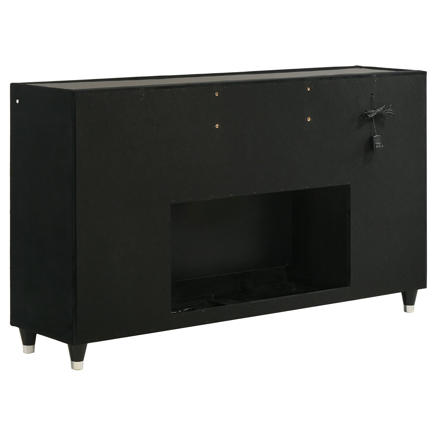 Lorient 8-drawer LED Bedroom Flame Box Dresser Black