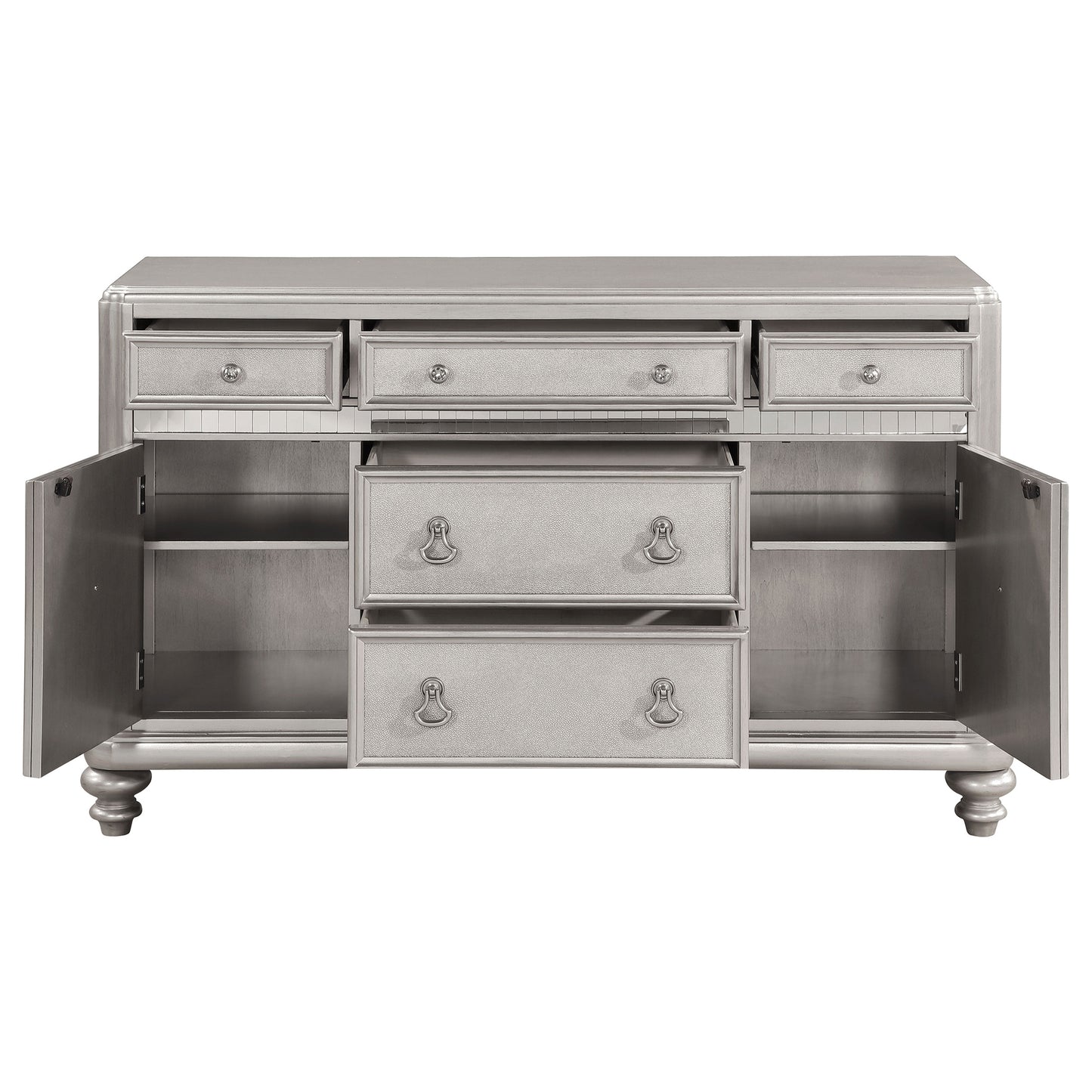 Bling Game 5-drawer Dining Server Metallic Platinum