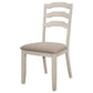 Ronnie Ladder Back Padded Seat Dining Side Chair Khaki and Rustic Cream (Set of 2)