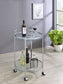 Chrissy Round Glass Shelf Metal Bar Cart Chrome
