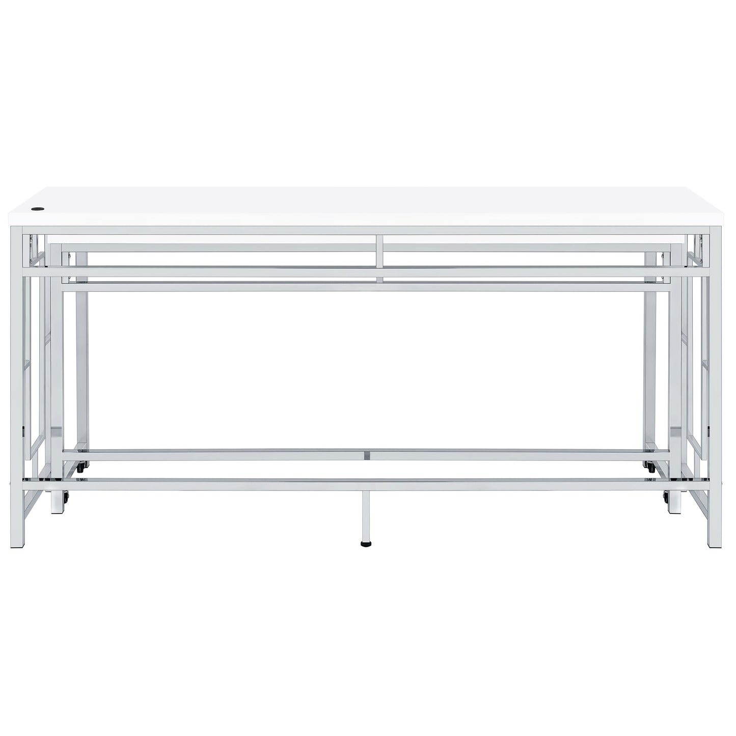 Jackson 5-piece Multipurpose Counter Height Table Set White and Chrome