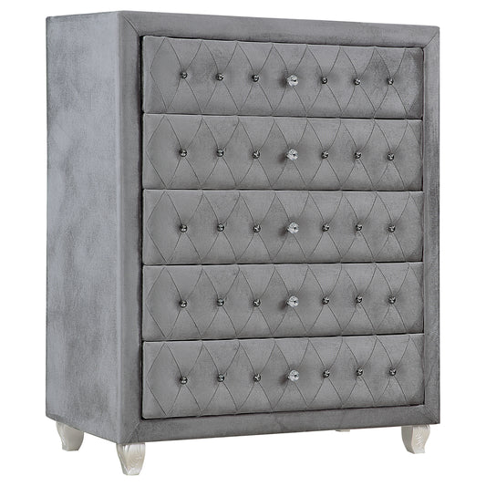 Deanna 5-drawer Bedroom Chest Grey