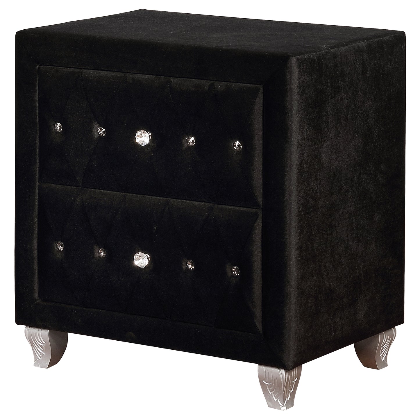 Deanna 2-drawer Rectangular Nightstand Black