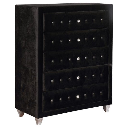 Deanna 5-drawer Bedroom Chest Black