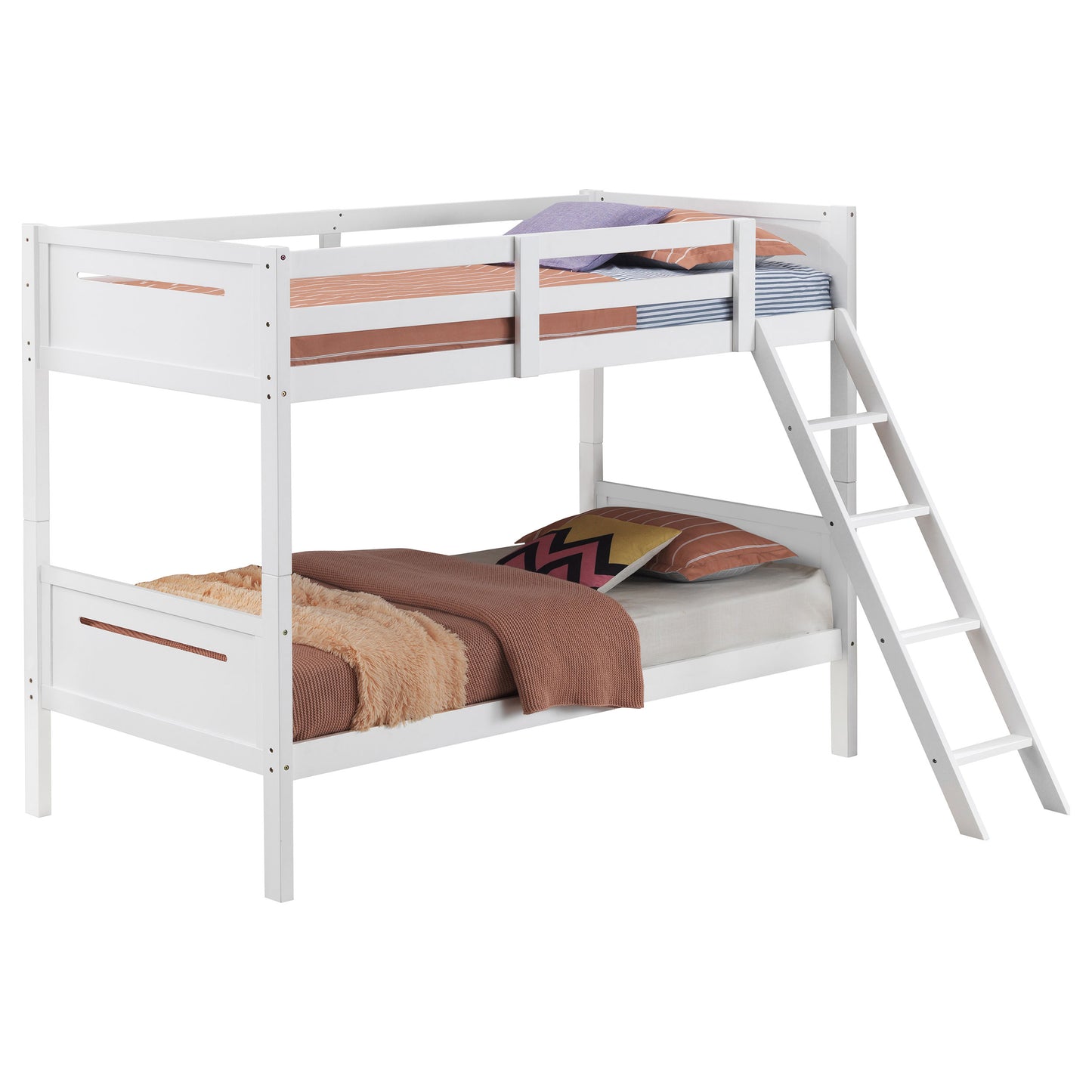 Littleton Wood Twin Over Twin Bunk Bed White