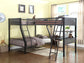 Meyers Metal Twin Over Full Bunk Bed with Twin Loft Black