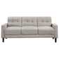 Bowen Upholstered Track Arm Tufted Sofa Beige