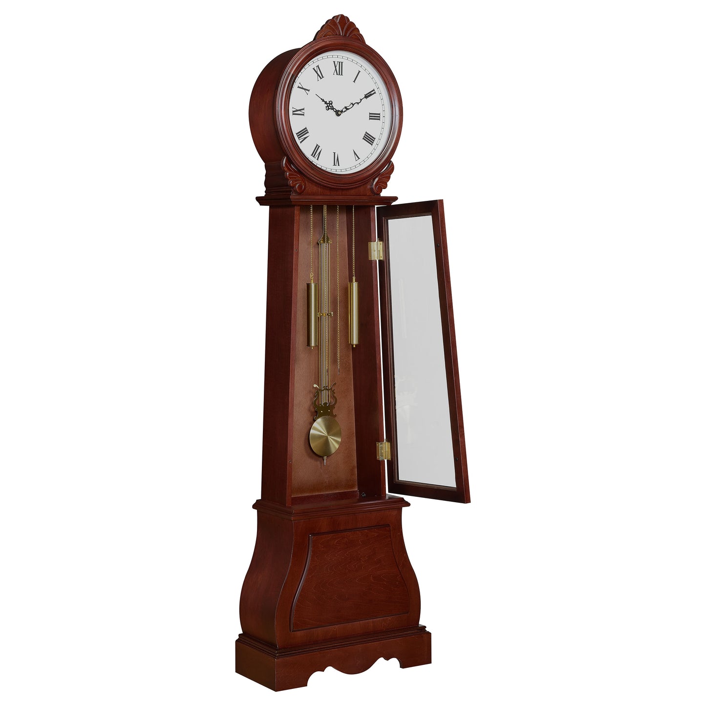 Narcissa Grandfather Clock with Chime Brown Red