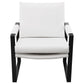 Rosalind Upholstered Track Arms Accent Chair White and Gummetal